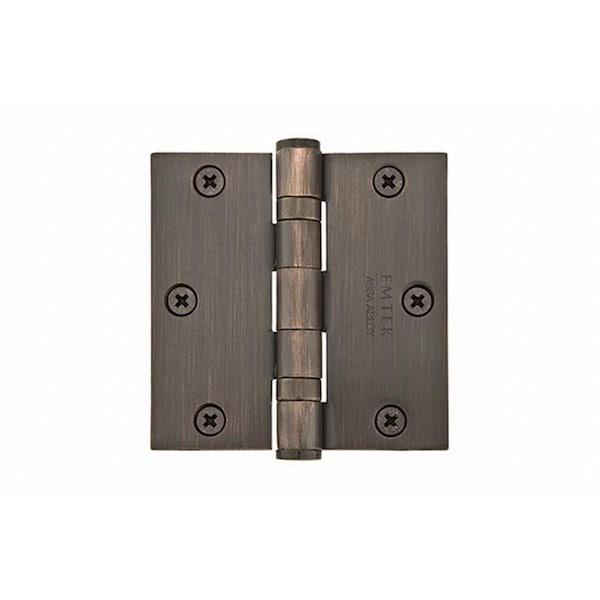 Patioplus 3.5 x 3.5 in. Square Solid Brass Heavy Duty Ball Bearing Hinges, Oil Rubbed Bronze, Set of 2 PA1647298 - main